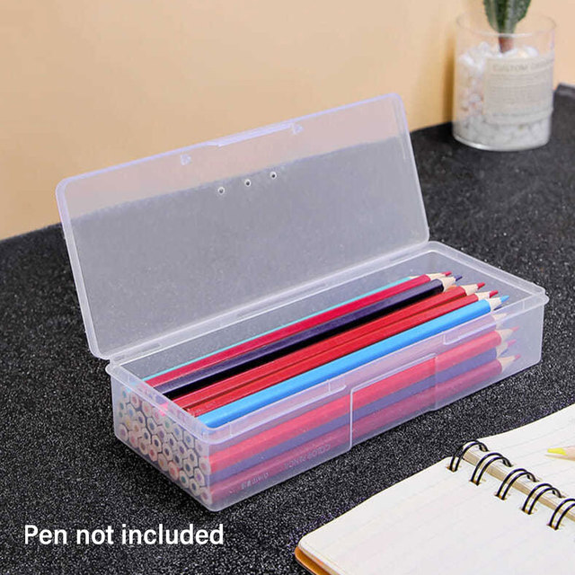School Large Capacity Wear Resistant Eraser Durable Stationery Storage  Office Pencil Case Kids Adults Transparent Box